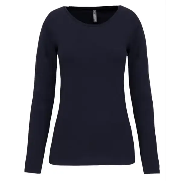 K3017 - T-shirt col rond manches longues femme NAVY Taille S